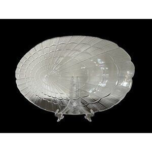 Set of 3 Pasabache Glass Seashell Plates 12" x 9"